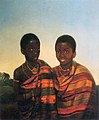 Kwasi Boachi und Kwamina Poku, die Söhne des Asantehene Kwaku Dua I. Panyin; Gemälde von Jacobus Ludovicus Cornet, um 1840