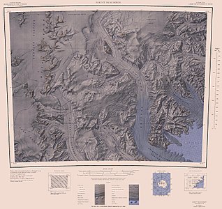 Karte der Mesa Range (im Nordwesten), der Southern Cross Mountains und Mountaineer Range von 1967