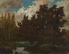 The Pond of Bambois (1865) oil on panel (18.5 × 24 cm) Charleroi Museum of Fine Arts
