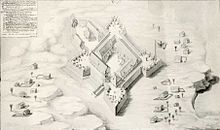 Fort Groß Friedrichsburg at the time of its completion in 1686