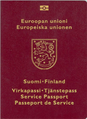 Front cover of a biometric service passport (2006–2012 design)