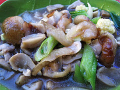 Haisom cah jamur, Chinese Indonesian sea cucumber with mushroom.