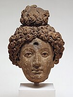 Head of a Buddha or Bodhisattva, facing (4th-5th century), probably Hadda, Tapa Shotor.[9][10]