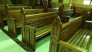 Pews with carved woodwork