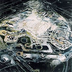 Painting of Schiphol Airport by the Dutch artist Janneke Viegers