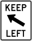 Zeichen R4-8b Links halten (Diagonaler Pfeil)