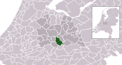 Highlighted position of Houten in a municipal map of Utrecht