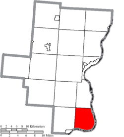 Location of Ohio Township in Gallia County