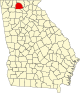 State map highlighting Gilmer County