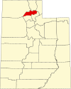 State map highlighting Weber County