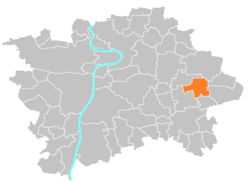 Location of Běchovice in Prague