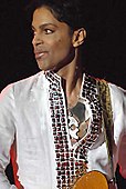 Prince performing at Coachella 2008.