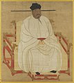 Portrait of Song Taizu wearing a white round-collar gown and a zhanchi futou (展翅幞頭; lit. spread wings hat), c.1000 AD.