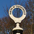 Top of old road direction sign of Thundersley
