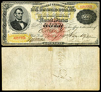 $500 Gold Certificate, Series 1870, Fr.1166i, depicting Abraham Lincoln