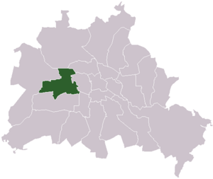 Lage des ehemaligen Bezirks Charlottenburg in Berlin