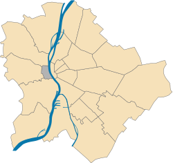 Location of District I in Budapest (shown in grey)