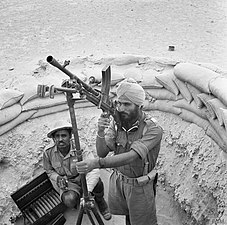Indian troops man anti-aircraft Bren gun, Western Desert