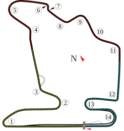 Layout of the Hungaroring circuit