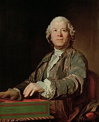 Joseph Siffred Duplessis: Christoph Willibald Gluck, 1775 (KHM, Wien). Der Komponist erscheint hier im Zustand der Inspiration, und zugleich mit pockennarbigem Gesicht.