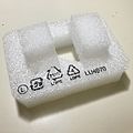 A piece of packaging foam made of LDPE