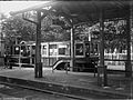 Die einstige oberirdische Endstation Artézi fürdő im Jahr 1923, sie wies als einzige einen Mittelbahnsteig auf