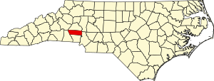 Map of North Carolina highlighting Lincoln County