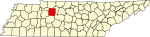 State map highlighting Dickson County