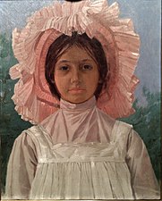 Girl with Pink Cap. Painting by Osman Hamdi Bey, 1904.