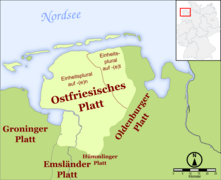 The East Frisian Low Saxon area (colloquially called East Frisian and formed on an East Frisian substratum)