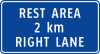 Rest area 2 km right lane