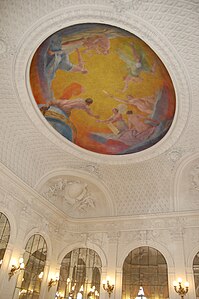 Stair hall ceiling with 1894 painting by Hippolyte Berteaux