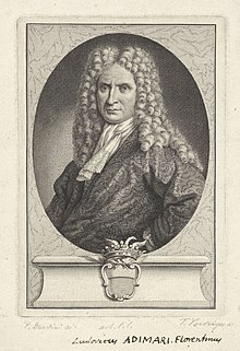 Portrait of Lodovico Adimari. Copperplate engraving by Pompeo Lapi after Pietro Dandini