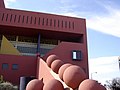 Ricardo Legorreta's San Antonio Public Library is an example of postmodern architecture in Texas.
