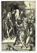 Ecce Homo, engraving, 15th century, by Martin Schongauer(c. 1448 – 1491). He was a German engraver and painter, and was the most important German printmaker before Dürer.