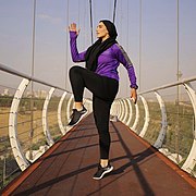 Fashion photography for sports outfit, near Milad Tower