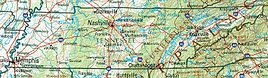Geographische Karte Tennessees
