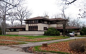 Ward Willits House, Highland Park, Illinois, 1901, one of the first Prairie Houses by Frank Lloyd Wright