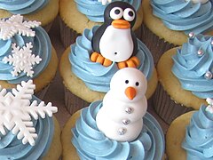 Winter-themed cupcakes