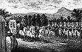 Die Amazonen-Kompanie begrüßt Zarin Katharina II. und Kaiser Joseph II., 1783