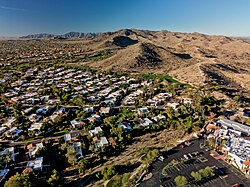 Aerial view of Ahwatukee neighborhoods and South Mountain Park
