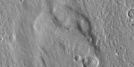 Close view of crater ejecta, as seen by HiRISE under HiWish program. Note this is an enlargement of the previous image.