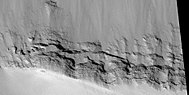 Close view of south wall of part of Noctis Labyrinthus, as seen by HiRISE under HiWish program