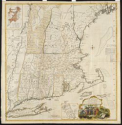 Map of the New England Colonies in 1755