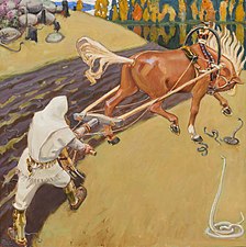 Ilmarinen Ploughs a Field of Vipers, Akseli Gallen-Kallela, 1916 (fi)