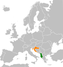 Map indicating locations of Albania and Croatia