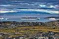 Cruise ships in the fjord front of Ilulissat