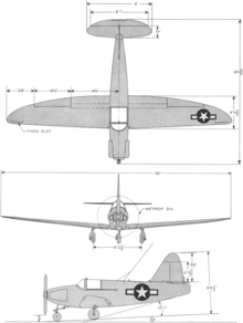 3-view line drawing of the Culver PQ-14