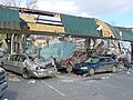 Damage to a storefront in Gallatin, Tennessee