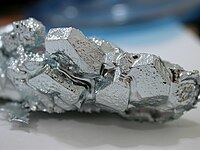 Gallium, a metal that easily forms large crystals.